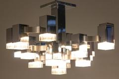 Iconic Cubic Gaetano Sciolari Chandelier Italy 1970 - 3868241