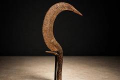 Igbo Iron Currency Knife Sculpture on Custom Platform Nigeria Early 1900s - 4526757