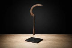 Igbo Iron Currency Knife Sculpture on Custom Platform Nigeria Early 1900s - 4526759