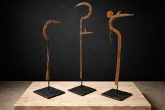 Igbo Iron Currency Knife Sculpture on Custom Platform Nigeria Early 1900s - 4526760