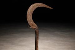 Igbo Iron Currency Knife Sculpture on Custom Platform Nigeria Early 1900s - 4526765