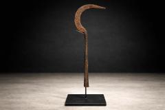 Igbo Iron Currency Knife Sculpture on Custom Platform Nigeria Early 1900s - 4526766