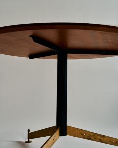 Ignazio Gardella Brass Steel and Teak Table by Ignazio Gardella for Azucena Italy c 1950 - 4574472