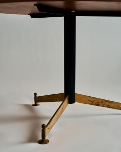 Ignazio Gardella Brass Steel and Teak Table by Ignazio Gardella for Azucena Italy c 1950 - 4574474