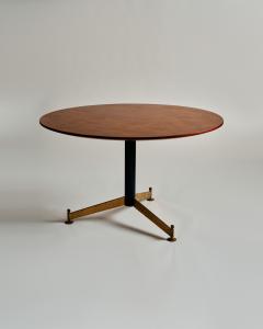 Ignazio Gardella Brass Steel and Teak Table by Ignazio Gardella for Azucena Italy c 1950 - 4574476