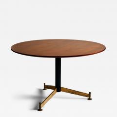 Ignazio Gardella Brass Steel and Teak Table by Ignazio Gardella for Azucena Italy c 1950 - 4575087