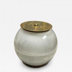 Ignazio Gardella ITALIAN BRASS AND GLASS HOLLOPHANE MID CENTURY SPHERE LAMP BY IGNAZIO GARDELLA - 4255301