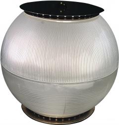Ignazio Gardella ITALIAN BRASS AND GLASS HOLLOPHANE MID CENTURY SPHERE LAMP BY IGNAZIO GARDELLA - 4255934
