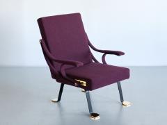 Ignazio Gardella Ignazio Gardella Digamma Armchair in Purple Dedar Fabric and Brass - 3355840