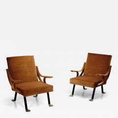 Ignazio Gardella Pair of Adjustable Digamma Armchairs by Ignazio Gardella Italy 1960s - 4434906