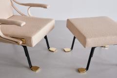 Ignazio Gardella Pair of Ignazia Gardella Digamma Armchairs in Beige Loro Piana Fabric 2023 - 3410324