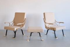 Ignazio Gardella Pair of Ignazia Gardella Digamma Armchairs in Beige Loro Piana Fabric 2023 - 3410327