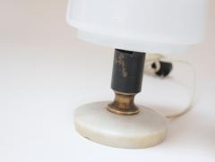 Ignazio Gardella Petite Vintage Italian Brass and Marble Bedside Lamps After Ignazio Gardella - 3270570
