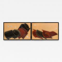 Ikeda Kiichi Lacquer Folding Screen with Roof Tiles 1952 - 4344837