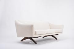 Illum Wikkels Beige Reupholstered Danish Midcentury sofa model ML140 by Illum Wikkels  - 2389234
