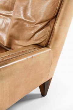 Illum Wikkels Easy Chair in Leather and Rosewood with Stool by Illum Wikkels 1960s - 4507715