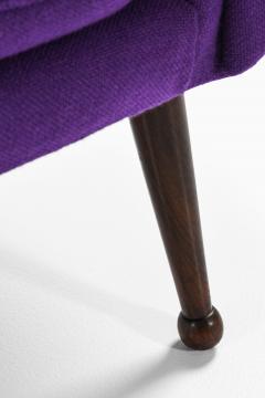 Illum Wikkels Easy Chair in Rosewood with Upholstered Kvadrat Fabric by Illum Wikkels 1950s - 4467637