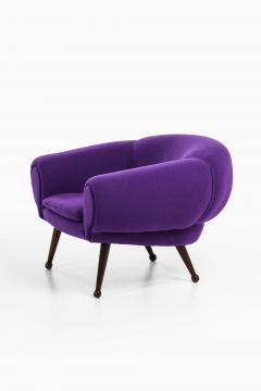 Illum Wikkels Easy Chair in Rosewood with Upholstered Kvadrat Fabric by Illum Wikkels 1950s - 4467664