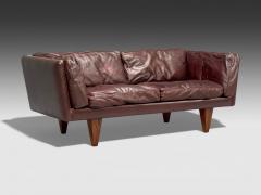 Illum Wikkels Illum Wikkels Settee Brown Leather Rosewood Denmark 1960s - 4448282
