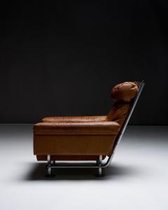 Illum Wikkels Leather Lounge Chair by Illum Wikkelso for Ryesberg Denmark c 1960 - 4493734