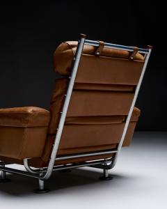 Illum Wikkels Leather Lounge Chair by Illum Wikkelso for Ryesberg Denmark c 1960 - 4493742