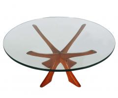 Illum Wikkels Midcentury Danish Modern Teak and Glass Top Cocktail Table by Illum Wikkels  - 2438730