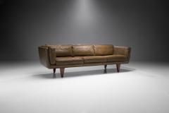 Illum Wikkels Model V11 Three Seater Leather Sofa by Illum Wikkels Denmark 1960s - 1792329