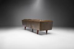 Illum Wikkels Model V11 Three Seater Leather Sofa by Illum Wikkels Denmark 1960s - 1792332