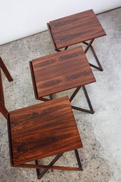 Illum Wikkels Nest of Three Rosewood Folding Tables by Illum Wikkels  - 537237