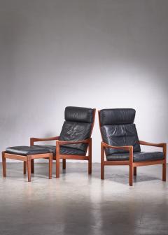 Illum Wikkels Pair of Illum Wikkelso chairs with ottoman - 3477127