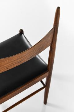 Illum Wikkels Rare Set of Ten Dining Chairs in Leather and Rosewood by Illum Wikkels 1950s - 4572074