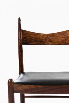 Illum Wikkels Rare Set of Ten Dining Chairs in Leather and Rosewood by Illum Wikkels 1950s - 4572076