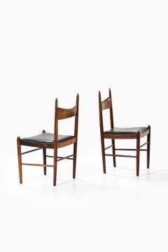 Illum Wikkels Rare Set of Ten Dining Chairs in Leather and Rosewood by Illum Wikkels 1950s - 4572079