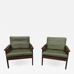 Illum Wikkels S 48 great pair of leather armchairs by Illum Wikkelso - 743536