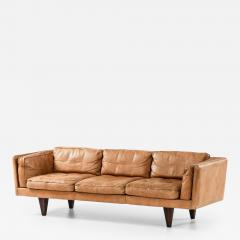 Illum Wikkels Sofa in Leather and Rosewood by Illum Wikkels 1960s - 4491168