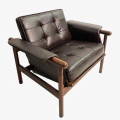 Illum Wikkelso Illum Wikkels Wiki Lounge Chairs in Rosewood and Espresso Leather Pair - 3424922