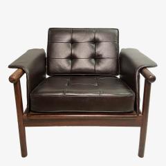 Illum Wikkelso Illum Wikkels Wiki Lounge Chairs in Rosewood and Espresso Leather Pair - 3424923