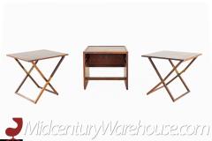 Illum Wikkelso Mid Century Rosewood Folding Snack Table Set - 2569523