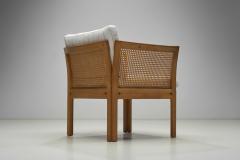 Illum Wikkelso Pair of Plexus Oak and Cane Easy Chairs by Illum Wikkels Denmark circa 1970s - 3905657