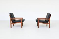 Illum Wikkelso lllum Wikkelso Capella lounge chairs in teak Niels Eilersen Denmark 1960 - 3797973