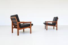 Illum Wikkelso lllum Wikkelso Capella lounge chairs in teak Niels Eilersen Denmark 1960 - 3797974