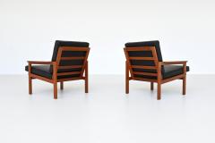 Illum Wikkelso lllum Wikkelso Capella lounge chairs in teak Niels Eilersen Denmark 1960 - 3797976