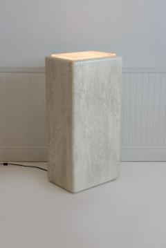 Illuminating Faux Travertine Pedestal - 4324518