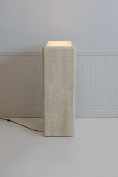Illuminating Faux Travertine Pedestal - 4324527