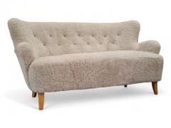 Ilmari Lappalainen Ilmari Lappalainen Laila Sofa Model 238 in Sheepskin Asko 1940s - 3944961