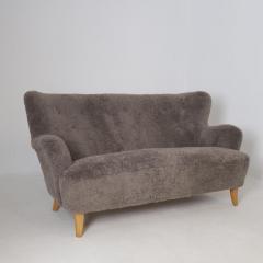 Ilmari Lappalainen Ilmari Lappalainen Laila Sofa Model 238 in Sheepskin Asko 1940s - 4616224