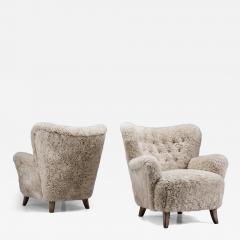 Ilmari Lappalainen Pair of Laila Armchairs by Ilmari Lappalainen Attr for Asko Finland 1950s - 4702302
