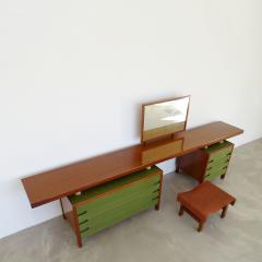 Ilmari Tapiovaara Ilmari Tapiovaara Vanity in Wood and Green Lacquer Italy 1960s - 2960074