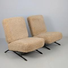 Ilmari Tapiovaara Pair of Commissioned Ilmari Tapiovaara Lounge Chairs Sheepskin Merivaara 1950s - 4524954