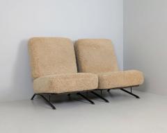 Ilmari Tapiovaara Pair of Commissioned Ilmari Tapiovaara Lounge Chairs Sheepskin Merivaara 1950s - 4524958